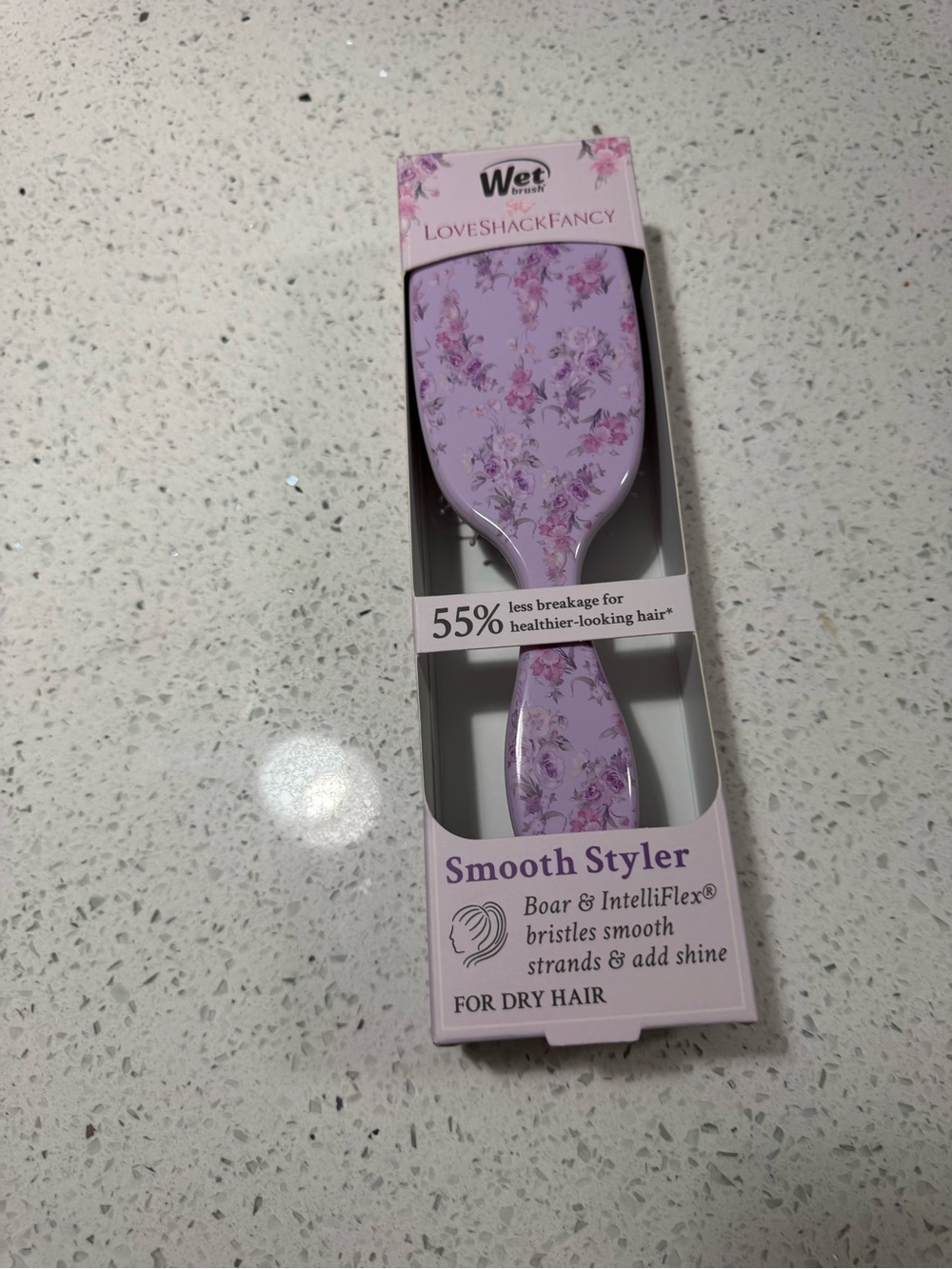 NWT LoveShackFancy x Wet Brush Smooth Styler Floral Hair Brush
